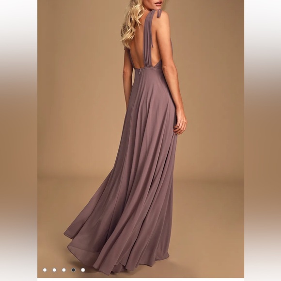 Lulu’s Dance The Night Away Dusty Purple Backless Maxi Dress Size Small - Picture 6 of 13
